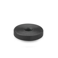 DIN 467 Flat Knurled Nut Steel Blackened
